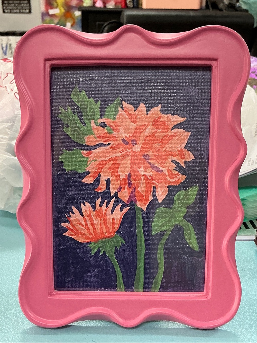 Pink Flower Paint-by-Number Framed Mini by Artist's Loft® 7x5 Completed